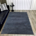 GLORY RUGS Area Rugs Striped Soft Faux Rabbit Fur Rug 5x7 Becky Gray Plush Carpet Shag Cozy Fluffy Rug Non Slip Rugs, Machine Washable Shaggy Area Rug Bedroom Living Room and Dining Room.