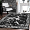 GLORY RUGS Area Rugs Marble 2x7 Black Gray Carpet Modern Abstract Rug Living Room Dining Bedroom Rug