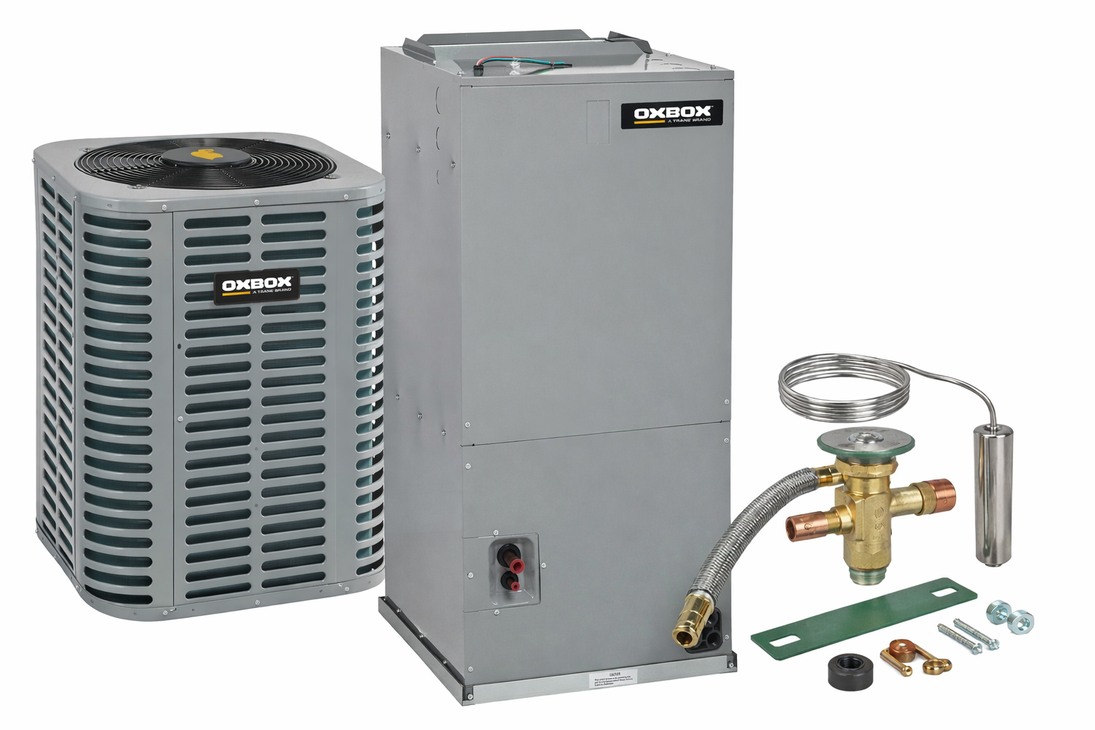 OXBOX BY TRANE 4 Ton 14.3 SEER2 Split-System Heat Pump with PSC Air Handler and R454B TXV Kit – J5HP5048A1000AA, J5AH4P60A1C00AA, 5AYTXVH3A4248A OXBOX BY TRANE