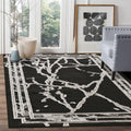 GLORY RUGS Area Rugs Marble 5x7 Black Silver Border Beige Carpet Elegant Modern Abstract Rug Living Room Dining Bedroom Rug