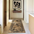 GLORY RUGS Area Rug Modern 2x7 Runner Brown Beige Black Cream Marble Soft Contemporary Floor Carpet with Premium Fluffy Texture for Indoor Living Dining Room and Bedroom Area