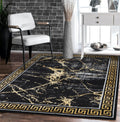 GLORY RUGS Area Rugs Marble 5X7 Black Gold Carpet Modern Abstract Rug Living Room Dining Bedroom Rug