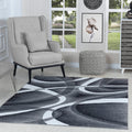 GLORY RUGS Modern Area Rug 5x7 Gray White Swirls Carpet Bedroom Living Room Contemporary Dining Accent Sevilla Collection 4816