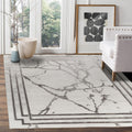 GLORY RUGS Area Rugs Marble 5x7 Cream Silver Border Carpet Elegant Modern Abstract Rug Living Room Dining Bedroom Rug