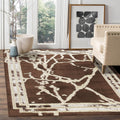 GLORY RUGS Area Rugs Marble 5x7 Brown Gold Border Beige Carpet Elegant Modern Abstract Rug Living Room Dining Bedroom Rug