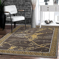 GLORY RUGS Area Rugs Marble 8x10 Brown Gold Carpet Modern Abstract Rug Living Room Dining Bedroom Rug