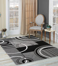 GLORY RUGS Area Rug Modern Soft Hand Carved Contemporary Floor Carpet with Premium Fluffy Texture for Indoor Living Dining Room and Bedroom Area (4x6, Grey Black)