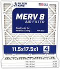 Filter King 11.5x17.5x1 Air Filter | 4-PACK | MERV 8 HVAC Pleated A/C Furnace Filters | MADE IN USA | Actual Size: 11.5 x 17.5 x .75" WholesaleHVACDirect