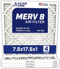 Filter King 7.5×17.5×1 Air Filter | 4-PACK | MERV 8 HVAC Pleated A/C Furnace Filters | MADE IN USA | Actual Size: 7.5 x 17.5 x .75″ – FK7.5×17.5x1A-M8-4 WholesaleHVACDirect