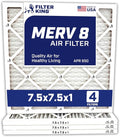 Filter King 7.5x7.5x1 Air Filter | 4-PACK | MERV 8 HVAC Pleated A/C Furnace Filters | MADE IN USA | Actual Size: 7.5 x 7.5 x .75" WholesaleHVACDirect
