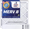 Filter King 8x8x1 Air Filter | 6-PACK | MERV 8 HVAC Pleated A/C Furnace Filters | MADE IN USA | Actual Size: 8 x 8 x .75″ WholesaleHVACDirect