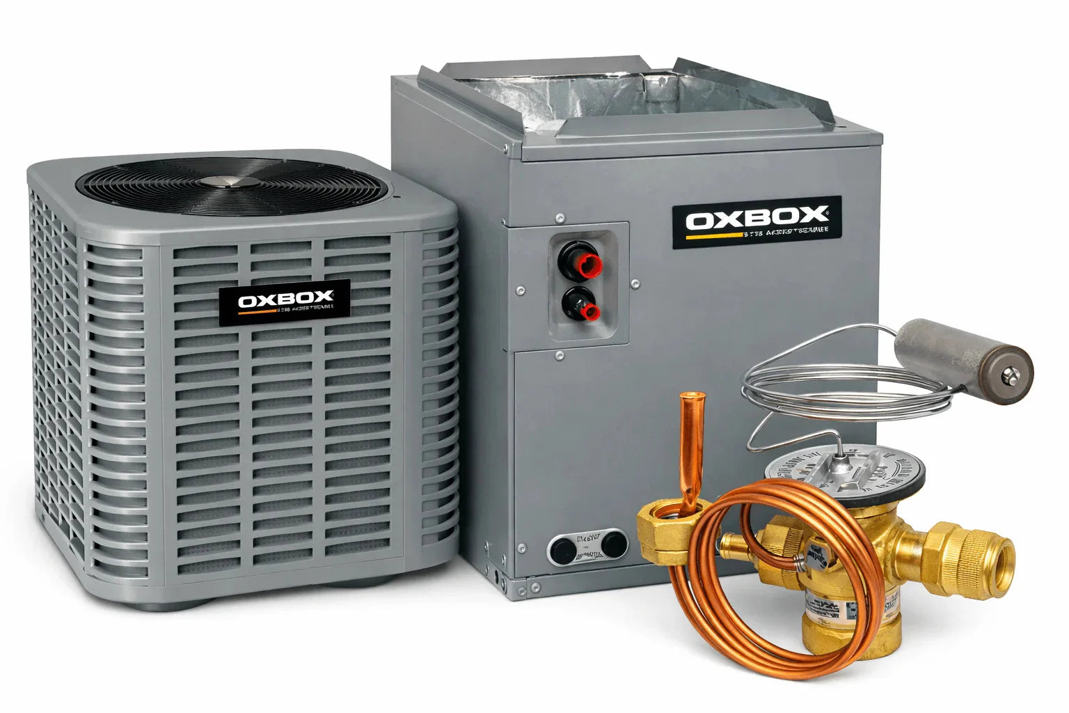 Oxbox 3 Ton 13.4 SEER2 R454B Split System Air Conditioner with A-Cab Cased Evaporator Coil & TXV Kit – J5AC3036A1000AA, J5MXCA003AC6HCA, 5AYTXVH3A1836A OXBOX BY TRANE