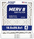 Filter King 19.5×29.5×1 Air Filter | 4-PACK | MERV 8 HVAC Pleated A/C Furnace Filters | MADE IN USA | Actual Size: 19.5 x 29.5 x .75″ WholesaleHVACDirect